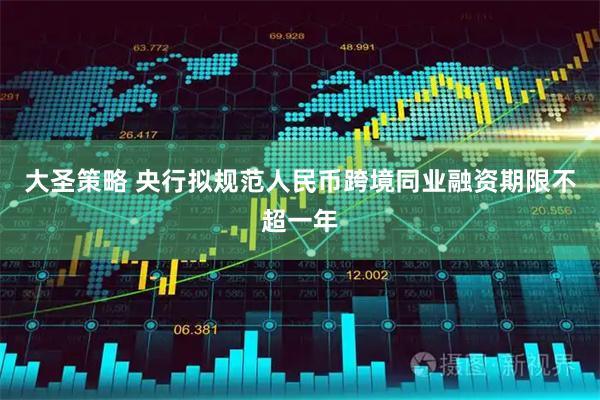大圣策略 央行拟规范人民币跨境同业融资期限不超一年